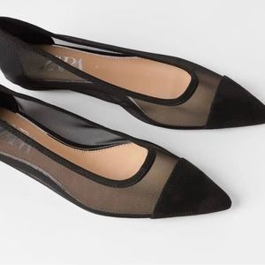 Zara Black Mesh Flats